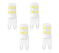Euxper G9 2W LED Light Bulbs Cool White 6000K - 28W 33W Halogen Equivalent, Capsule Gu9 LED Bulb for Crystal Chandelier,AC220-240V, 320LM, CRI>85, No Flicker, Non-dimmable, 4 Pack