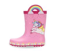 EUXTERPA Kids Wellington Boots For Girls Unicorn Rubber Wellies boots Unisex Children Waterproof Rain Boots with Pull On Handles Size 10