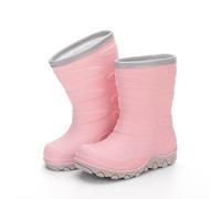 EUXTERPA Kids Winter Warm Wellies for Boys Girls, Fleece Lined Welly Thermal Waterproof Snow Boots for Children, Pink Size 9 UK Child