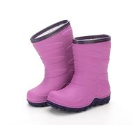 EUXTERPA Kids Winter Warm Wellies for Boys Girls, Fleece Lined Welly Thermal Waterproof Snow Boots for Children, Purple Size 2
