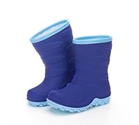 EUXTERPA Kids Winter Warm Wellies for Boys Girls, Fleece Lined Welly Thermal Waterproof Snow Boots for Children, Blue Size 10 UK Child