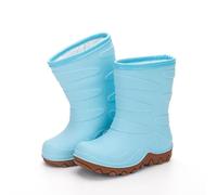 EUXTERPA Kids Winter Warm Wellies for Boys Girls, Fleece Lined Welly Thermal Waterproof Snow Boots for Children, Baby Blue Size 13 UK Child