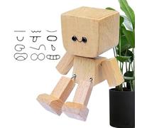 Euyehn Car Ornaments for Dashboard - Funny Wood Shaking Feet Decor | Cute Wooden Doll with Movable Joint for Interior Daily Commute Road Work Van Vacation Travel Long Drive School