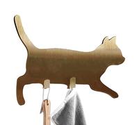 Euyehn Cat Key Holder | Cute Key Hooks,No-Punch Walking Animal Towel Scarf Tote Coat Hanger for Kitchen Shower Door Bathroom