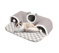 Euyehn Cat Play Tunnel,Cat Bed Cave Three-Hole Play Tunnel - Interactive Toys Pet Supplies for Small Animal Puppy Enrichment Boredom Bedroom Living Room Indoor Winter Summer