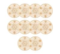 Euyehn Drink Coasters | 10 Piece Wooden Tabletop Protection Decoration,Geometric Pattern Cup Mat - for Tea, Home, Kitchen, Dining, Desk, Living Room, Bar, Housewarming, Birthday