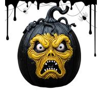 Euyehn Funny Pumpkin Face Sculpture - Indoor Outdoor Halloween Pumpkin Figurines - Exquisite Holiday Funny Crafts Parties Favors for Festive Ambiance Seasonal Display