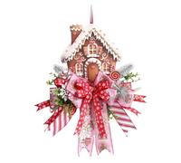 Euyehn Gingerbread Christmas Wreath, 20inch Christmas Decoration Wreaths, Realistic Artificial Gingerbread House Door Wreath Decoration For Farmhouse Fence Courtyard Patio School Window Classroom