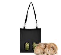 Euyehn Hay Bag for Bunnies, 2 Hole Chinchilla Hay Holder, Guinea Pig Hay Feeding Storage Bag, 600D Oxford Fabric Food Container for Chinchilla Hamster Bunny Home Cage