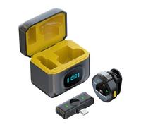 Euyehn Microphone for Phone | Magnetic Clip Mini Wireless Microphone | 12H Battery Life Speaker for Media Vlogging Video Camera Social Singing Music Filming Live