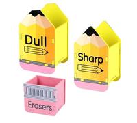 Euyehn Pencil Holder for Desk, Wood Teacher Pencil Holder - Home Accessories for Workspaces Library School Craft Room Student Studio Hospital Cubicle Artist Secretary Dorm