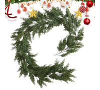Euyehn Pine Garland Realistic,Green Fake Greenery Garland | 6.23 Ft Decor Faux Wreath for Wall Table Gathering Mantle Holiday Winter Indoor Activities Outdoor