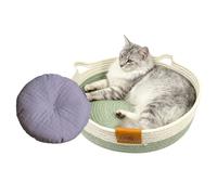 Euyehn Round Cat Bed - Washable Nest with Mat | Cute Kitten Bed Cat Basket | for Kitten Puppy Small Dogs Animals All Seasons Toy Snack Indoor Bedroom Living Room Dorm