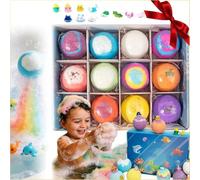 EUYIMOMO 12/24-Pack Ocean Bath Bombs for Kids Organic Bath Bombs Set,with Surprise Toys Inside Ocean-Themed Bath Salts Sensory Play Bathtime Gift for Boys & Girl(12pcs)