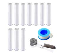 EUYKQNOI 10 Pieces Shower Filter, Anti-Limescale Filter, Anti-Limescale Filter, PP Cotton Shower Filter, 9.6 x 2.2 cm Replaceable Cotton PP Water Filter Cartridge Sediments