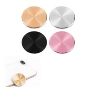 EUYKQNOI 4 Pieces Magnetic Adhesive Plates for Mobile Phone Car, Compatible with MagSafe, Black/Silver/Gold/Pink, 0.5 mm Slim, Universal Phone Holder for GPS Tablet