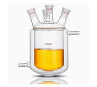 EuZhOuDEQiNg Double Jacketed Reactor Four Mouth Reaction Flask Laboratory Borosilicate Glass Beaker(100ml)