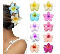 EUZUXU 10 Pcs Flower Hair Clip, Nonslip Flower Claw Clips Strong Hold, Medium Size Clips for Women and Girls Headwear Accessories