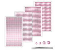 EUZUXU 1608 Pcs 4 Sheets Rhinestone Stickers 3/4/5/6 mm Self Adhesive Rhinestones Gems, with Tweezers, for Nails Face Festivals Makeup DIY Craft Decorations