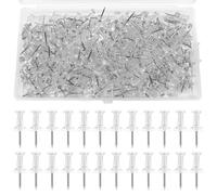 EUZUXU 200pcs Clear Push Pins, Pins for Pinboard, Pin Board Pins, Drawing Pins with Storage Box, for Wall Hangings, Cork Board, Maps Posters Photos, Pinboard, Notice Board