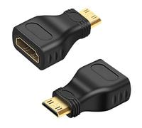 EUZUXU 2PCS Mini Hdmi to Hdmi Adapter, Mini HDMI Adapter, Hdmi Male to Female Adapter 1080p, for Laptop, HDTV, PC, Monitor, PS, Xbox, DVD