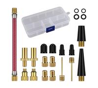EUZUXU Bike Valve Adapter DV/AV/SV Set, Bike Tire Valve Adapters for Compressor Bicycle Pump, with Ball Pump Needle
