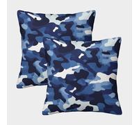 EUZZDHESP Camouflage Cushion Cover 2 Pack Soft Decorative Machine Washable Pillowcases Square Cushions with Invisible Zipper Cushion Covers for Outdoor Home Bed Decor Throw Pillow Case 50x50cm