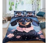 EUZZDHESP Dachshund Duvet Cover Sets 3 PCS Hotel Quality Quilt Cover Bedding Sets Bed Covers with Pillowcases with Zipper Closure Ultra Soft Anti Allergic Microfiber King（220x240cm）