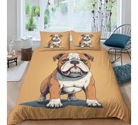EUZZDHESP English Bulldog Duvet Cover 3 PCS Hotel Quality Quilt Cover Bedding Sets Bed Covers with Pillowcases with Zipper Closure Hypoallergenic Soft Breathable Microfiber King（220x240cm）