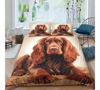 EUZZDHESP English Cocker Spaniel Duvet Cover Set 3 PCS Hotel Quality Quilt Cover Bedding Bed Covers with Pillowcases with Zipper Closure Hypoallergenic Soft Breathable Microfiber King（220x240cm）