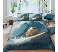 EUZZDHESP Guinea Pig Duvet Cover 3 PCS Hotel Quality Quilt Cover Bedding Bed Covers with Pillowcases with Zipper Closure Breathable Stylish Comforter Double(200x200cm)