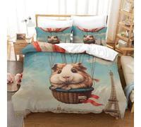 EUZZDHESP Guinea Pig Duvet Cover Sets 3 PCS Hotel Quality Quilt Cover Bedding Sets Bed Covers with Pillowcases with Zipper Closure Hypoallergenic Soft Breathable Microfiber Single（140x200cm）