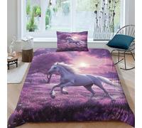 EUZZDHESP Horse Duvet Cover Sets 3 PCS Hotel Quality Quilt Cover Bedding Bed Covers with Pillowcases with Zipper Closure Breathable Stylish Comforter Single（135x200cm）