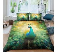 EUZZDHESP Peacock Duvet Cover Sets 3 PCS Hotel Quality Quilt Cover Bedding Sets Bed Covers with Pillowcases with Zipper Closure Breathable Stylish Comforter King(220x240cm)