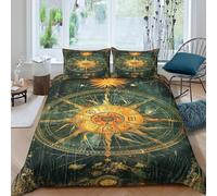 EUZZDHESP Sun Moon Duvet Cover Set 3 PCS Hotel Quality Quilt Cover Bedding Bed Covers with Pillowcases with Zipper Closure Breathable Stylish Comforter Double（200x200cm）