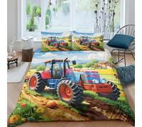 EUZZDHESP Tractor Duvet Cover Set 3 PCS Hotel Quality Quilt Cover Bedding Set Bed Covers with Pillowcases with Zipper Closure Ultra Soft Anti Allergic Microfiber Double（200x200cm）