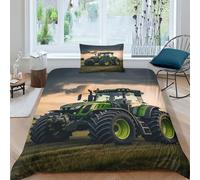 EUZZDHESP Tractor Duvet Cover Set 3 PCS Hotel Quality Quilt Cover Bedding Sets Bed Covers with Pillowcases with Zipper Closure Breathable Stylish Comforter Single(135x200cm)