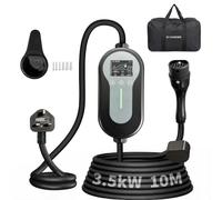 EV Charger 3 Pin Plug Type 2, 10m Portable Granny Charger 3.5kW