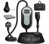 EV Charger 3 Pin Plug Type 2, 10m Portable Granny Charger 3kW