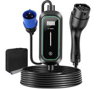 EV Charger Cable Type 2 Pin 7.4kW/8.6M/6A-32A/1-Phase, Home and Portable Electric Car Charger with Holder, IP67/IP65 Waterproof Charging Cable with LED Indicator Light, for EVs & PHEVs (7.4kw-8.6m)