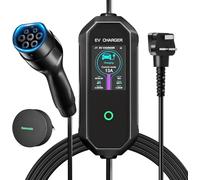 EV Charger Cable Type 2 to UK 3 Pin Plug, 10M 3KW Portable Electric Car Charger, 6A/8A/10A/13A Adjustable 12H Schedule Charging, Type 2 to UK 3 Pin Charging Cable with Carry Bag, 2.8" LED Dsiplay