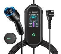EV Charger Cable Type 2 to UK 3 Pin Plug, 15M 3.5KW Portable Electric Car Charger, 6A/8A/10A/13A Adjustable 12H Schedule Charging, Type 2 to UK 3 Pin Charging Cable with Carry Bag