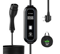 EV Charger: Type 2 to 3-Pin | 3/5/10M Cable | 3kW | 8/10/13A Adjustable Current | Schedule Charging | LED Electric Vehicle Charging Cable, Carry Bag & Advanced Protection for EVs & PHEVs (3M)