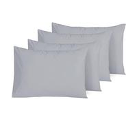EV DEKOR Bedding - 4 Pack Pillow Cases Grey 200 Thread Count 100% Egyptian Cotton Envelop Closure Pillow Covers - Standard Size 50x75 cm - Hotel Quality Wrinkle Free Soft & Breathable Pillowcases