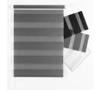 Ev Dekor Day and Night Zebra Roller Blinds Dual Layer Grey, 49W x 165H cm | No Drill or Drill Fit Blind Curtains Office Blackout or Translucent Vision Roller Shades for Windows, Doors Light Filtering