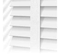 EV DEKOR Faux Wood Window Blinds with Tape, 50mm Slats, Easy Fit Home Office Venetian Blinds (120 X 150cm) - White window blinds