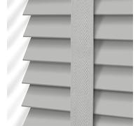 Ev Dekor Grey Faux Wood Wooden PVC Window Venetian Blind/Blinds - Easy Fit Child Safe Trimmable Shutters - 50MM Slats with Matching Facia (Grey, Width: 210cm / Length: 213cm)