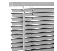 Ev Dekor PVC Venetian Blinds for Windows PVC Curtains Trimmable Shades for Home Kitchen Windows Treatment Shutters 25mm Slats Complete Child Safe Fittings - Window Venetian Blind Grey W75cm x L150cm