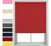 Ev Dekor Roller Blinds - Red 210 Width 165 cm Drop, Thermal Blackout Roller Blind Insulated UV Protection Child Safe Premium Fabric Home Office Window Blinds