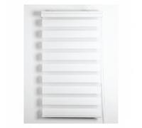 Ev Dekor Zebra Day and Night Roller Blinds, Dual Layer Fabric Easy Fit Blind Curtain, Drilling & No Drilling Vision Window Blinds for Home Office White 94 x 165 cm